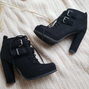 Mossimo Black Faux Suede Boots 7.5